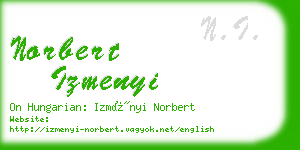 norbert izmenyi business card